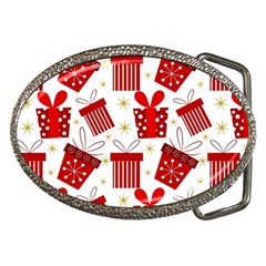 Christmas Texture, Pattern, Red, Craciun, Christmas, Bow, Gift Belt Buckles