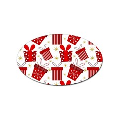 Christmas Texture, Pattern, Red, Craciun, Christmas, Bow, Gift Sticker (oval) by kyorashop23