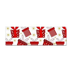 Christmas Texture, Pattern, Red, Craciun, Christmas, Bow, Gift Sticker Bumper (100 Pack)