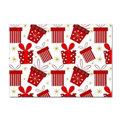 Christmas Texture, Pattern, Red, Craciun, Christmas, Bow, Gift Sticker A4 (100 Pack)