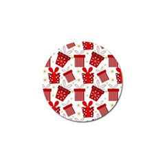 Christmas Texture, Pattern, Red, Craciun, Christmas, Bow, Gift Golf Ball Marker