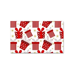 Christmas Texture, Pattern, Red, Craciun, Christmas, Bow, Gift Sticker Rectangular (10 Pack)