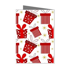 Christmas Texture, Pattern, Red, Craciun, Christmas, Bow, Gift Mini Greeting Cards (pkg Of 8)