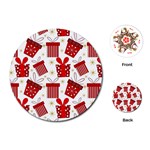 Christmas Texture, Pattern, Red, Craciun, Christmas, Bow, Gift Playing Cards Single Design (Round) Front