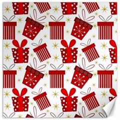 Christmas Texture, Pattern, Red, Craciun, Christmas, Bow, Gift Canvas 12  X 12 