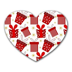 Christmas Texture, Pattern, Red, Craciun, Christmas, Bow, Gift Heart Mousepad