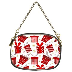 Christmas Texture, Pattern, Red, Craciun, Christmas, Bow, Gift Chain Purse (one Side)