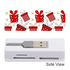 Christmas Texture, Pattern, Red, Craciun, Christmas, Bow, Gift Memory Card Reader (stick)