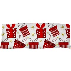 Christmas Texture, Pattern, Red, Craciun, Christmas, Bow, Gift 25 x67  Body Pillow Case Dakimakura (two Sides) by kyorashop23