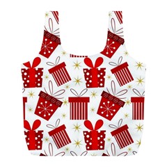 Christmas Texture, Pattern, Red, Craciun, Christmas, Bow, Gift Full Print Recycle Bag (l)