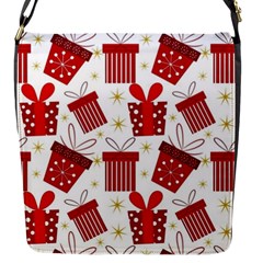 Christmas Texture, Pattern, Red, Craciun, Christmas, Bow, Gift Flap Closure Messenger Bag (s)