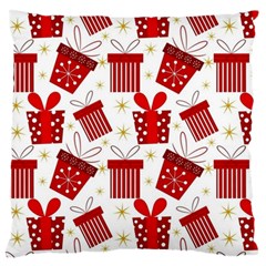 Christmas Texture, Pattern, Red, Craciun, Christmas, Bow, Gift Standard Premium Plush Fleece Cushion Case (one Side)