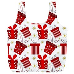 Christmas Texture, Pattern, Red, Craciun, Christmas, Bow, Gift Full Print Recycle Bag (xxl)