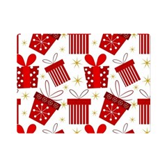 Christmas Texture, Pattern, Red, Craciun, Christmas, Bow, Gift Premium Plush Fleece Blanket (mini) by kyorashop23