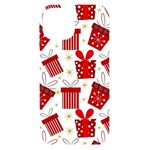 Christmas Texture, Pattern, Red, Craciun, Christmas, Bow, Gift iPhone 15 Black UV Print PC Hardshell Case Front