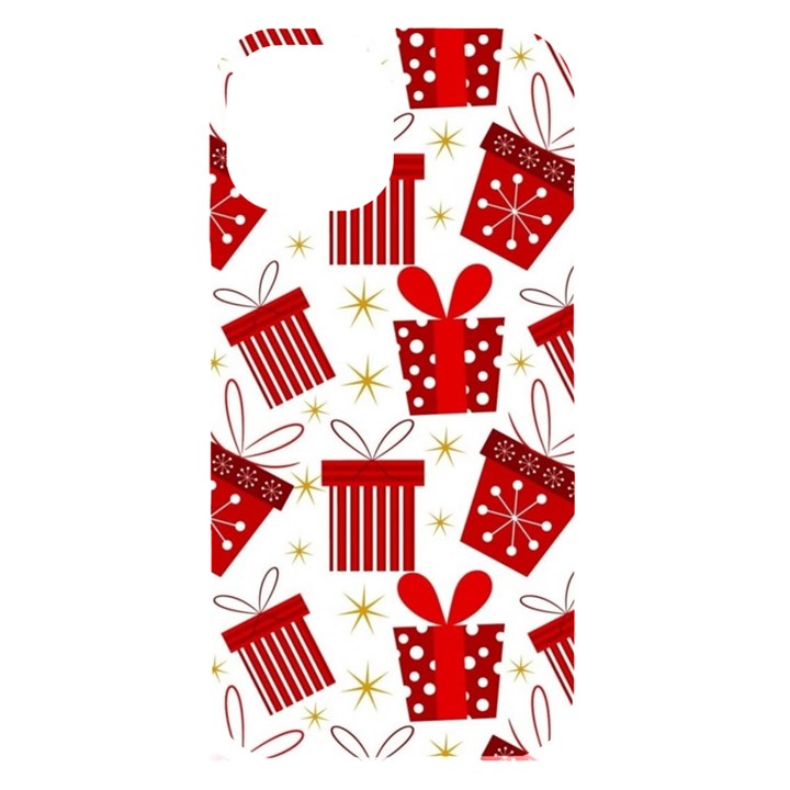 Christmas Texture, Pattern, Red, Craciun, Christmas, Bow, Gift iPhone 15 Black UV Print PC Hardshell Case