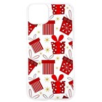 Christmas Texture, Pattern, Red, Craciun, Christmas, Bow, Gift iPhone 15 Pro TPU UV Print Case Front