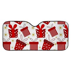 Christmas Texture, Pattern, Red, Craciun, Christmas, Bow, Gift Car Windshield Sunshade