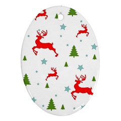 Christmas Texture, Pattern, Red, Craciun, Christmas, Snowflake, Ornament (oval)