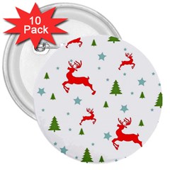 Christmas Texture, Pattern, Red, Craciun, Christmas, Snowflake, 3  Buttons (10 Pack) 