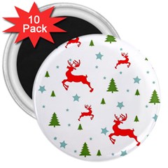 Christmas Texture, Pattern, Red, Craciun, Christmas, Snowflake, 3  Magnets (10 Pack) 