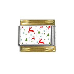 Christmas Texture, Pattern, Red, Craciun, Christmas, Snowflake, Gold Trim Italian Charm (9mm) by kyorashop23