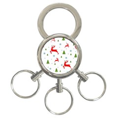 Christmas Texture, Pattern, Red, Craciun, Christmas, Snowflake, 3-ring Key Chain