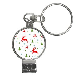 Christmas Texture, Pattern, Red, Craciun, Christmas, Snowflake, Nail Clippers Key Chain by kyorashop23