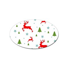 Christmas Texture, Pattern, Red, Craciun, Christmas, Snowflake, Sticker (oval) by kyorashop23