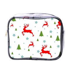 Christmas Texture, Pattern, Red, Craciun, Christmas, Snowflake, Mini Toiletries Bag (one Side)