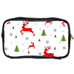 Christmas Texture, Pattern, Red, Craciun, Christmas, Snowflake, Toiletries Bag (two Sides)