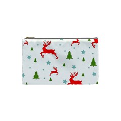 Christmas Texture, Pattern, Red, Craciun, Christmas, Snowflake, Cosmetic Bag (small)