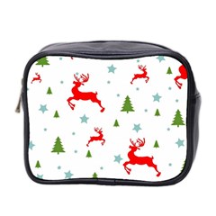 Christmas Texture, Pattern, Red, Craciun, Christmas, Snowflake, Mini Toiletries Bag (two Sides)