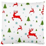 Christmas Texture, Pattern, Red, Craciun, Christmas, Snowflake, Large Cushion Case (Two Sides) Back