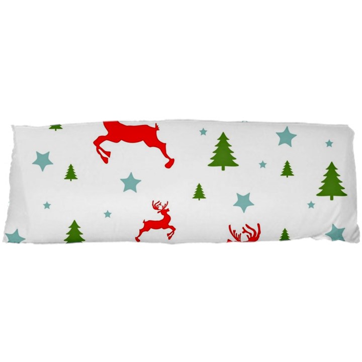 Christmas Texture, Pattern, Red, Craciun, Christmas, Snowflake, 17 x47  Body Pillow Case Dakimakura (Two Sides)