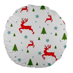 Christmas Texture, Pattern, Red, Craciun, Christmas, Snowflake, Large 18  Premium Round Cushions