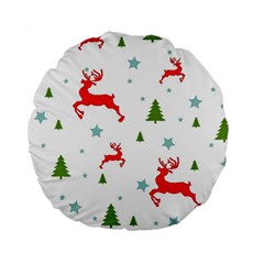 Christmas Texture, Pattern, Red, Craciun, Christmas, Snowflake, Standard 15  Premium Round Cushions