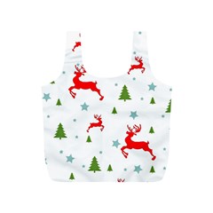 Christmas Texture, Pattern, Red, Craciun, Christmas, Snowflake, Full Print Recycle Bag (s) by kyorashop23