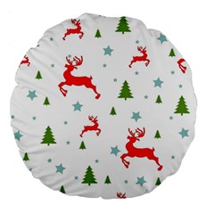 Christmas Texture, Pattern, Red, Craciun, Christmas, Snowflake, Large 18  Premium Flano Round Cushions