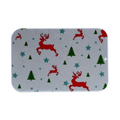 Christmas Texture, Pattern, Red, Craciun, Christmas, Snowflake, Open Lid Metal Box (silver)  