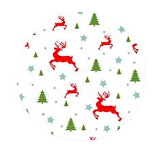 Christmas Texture, Pattern, Red, Craciun, Christmas, Snowflake, Mini Round Pill Box