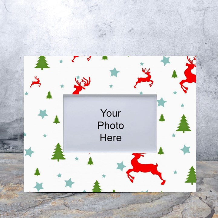 Christmas Texture, Pattern, Red, Craciun, Christmas, Snowflake, White Tabletop Photo Frame 4 x6 