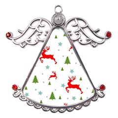 Christmas Texture, Pattern, Red, Craciun, Christmas, Snowflake, Metal Angel With Crystal Ornament