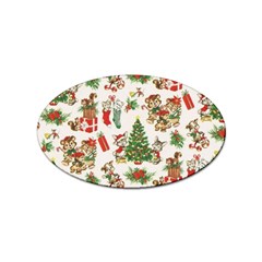 Christmas Texture, Pattern, Red, Tree, Craciun, Green, Christmas Sticker Oval (10 Pack)