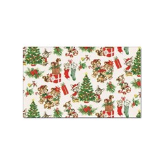 Christmas Texture, Pattern, Red, Tree, Craciun, Green, Christmas Sticker Rectangular (10 Pack) by kyorashop23