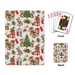 Christmas Texture, Pattern, Red, Tree, Craciun, Green, Christmas Playing Cards Single Design (Rectangle)