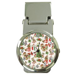 Christmas Texture, Pattern, Red, Tree, Craciun, Green, Christmas Money Clip Watches