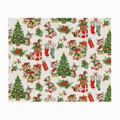 Christmas Texture, Pattern, Red, Tree, Craciun, Green, Christmas Small Glasses Cloth