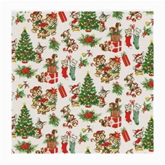 Christmas Texture, Pattern, Red, Tree, Craciun, Green, Christmas Medium Glasses Cloth