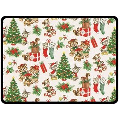 Christmas Texture, Pattern, Red, Tree, Craciun, Green, Christmas Fleece Blanket (large)